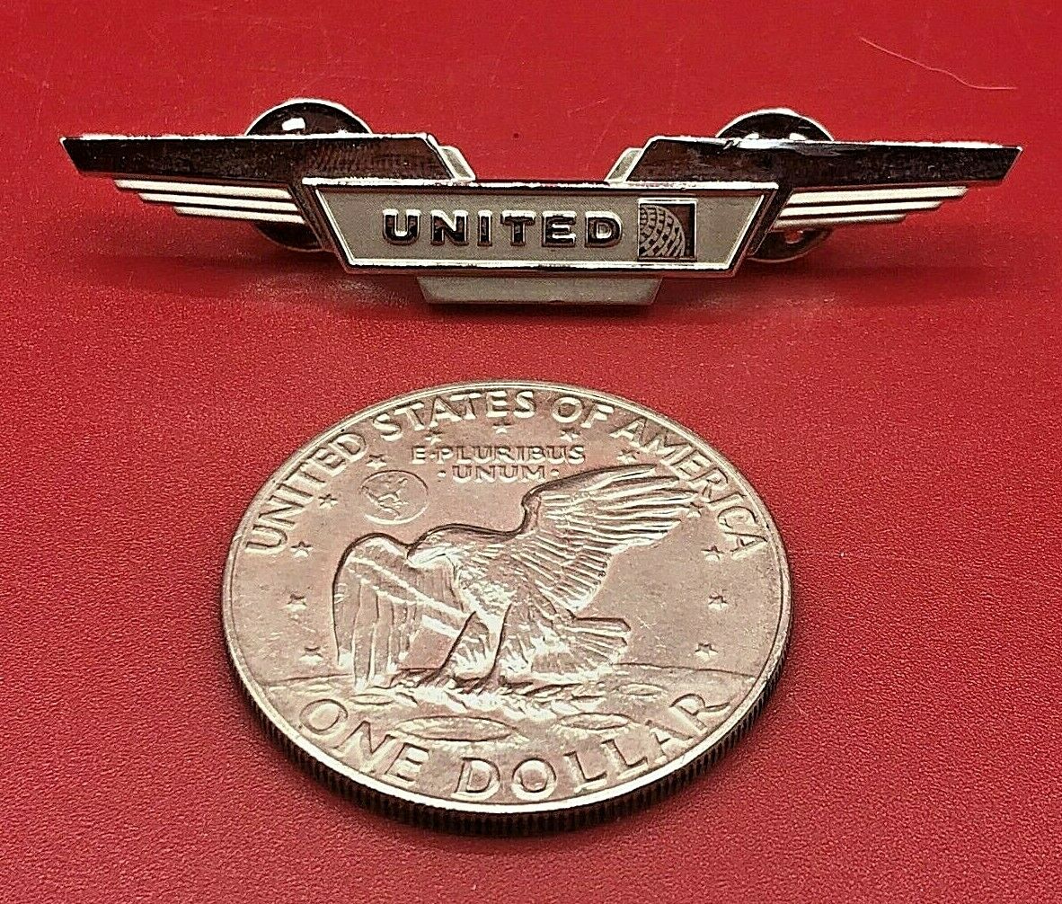 Vintage United Airlines Flight Attendant Stewardess Pilot Silver Tone